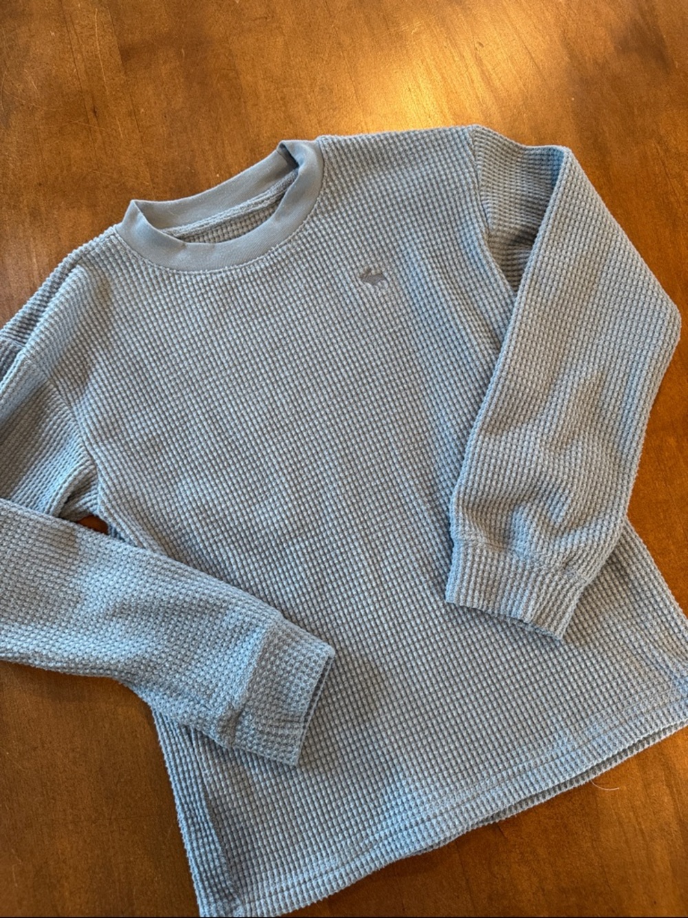 Abercrombie & Fitch Light Blue Thermal Long Sleeve Top